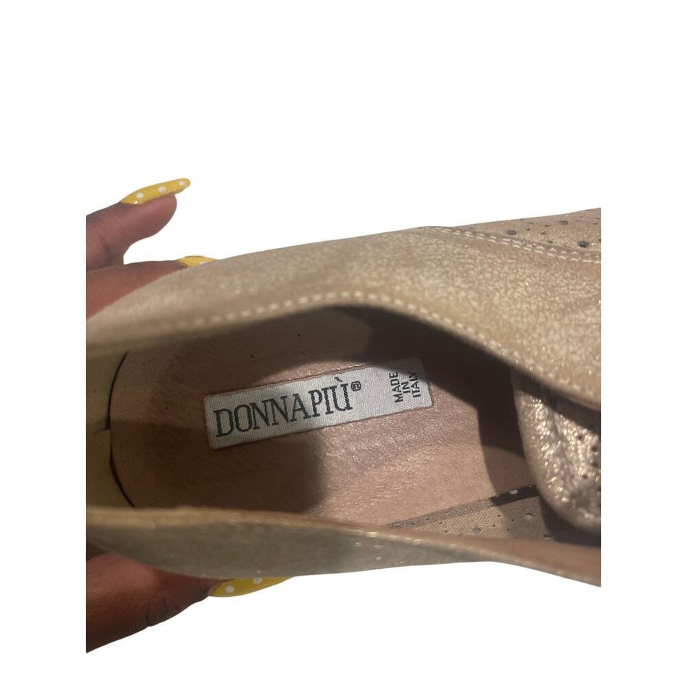 Donna Piu Made in Italy Metallic Bronze Perforated Oxford Shoes size 38 euro - Picture 6 of 7
